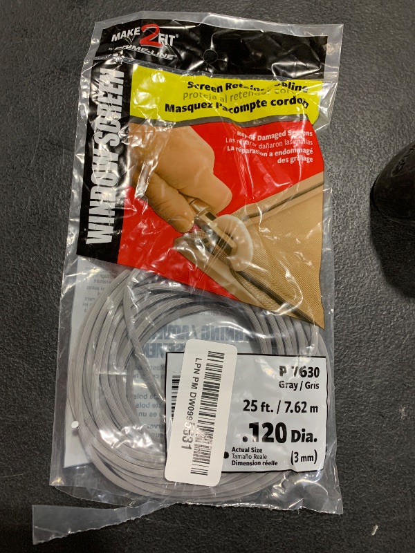 Photo 1 of Prime-Line P 7630 1/8 In. x 25 Foot, Gray Spline (1 Roll)