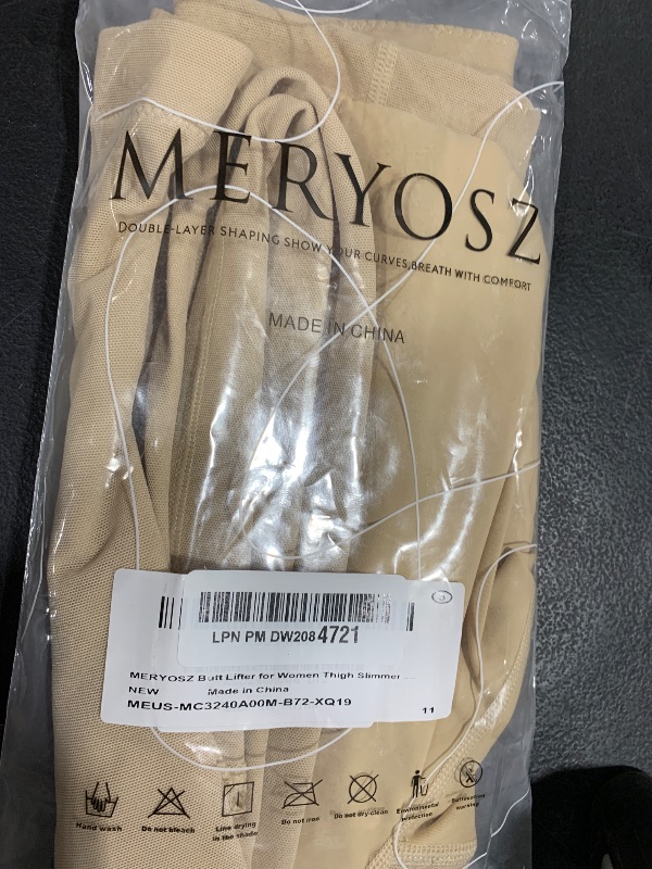Photo 1 of MERYOSZ Butt Lifter for Women Thigh Slimmer Shapewear High Waist Trainer Panties Tummy Control Body Shaper Shorts (Beige, M)