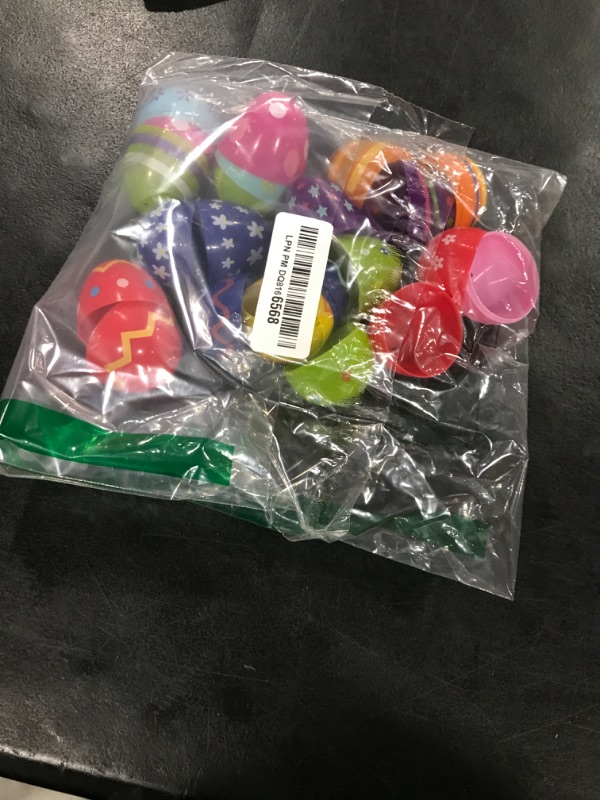 Photo 1 of Printed Easter Eggs (12 pack) Fillable with Hinge Pack of 12 Colorful Printed Plastic Easter Eggs, Perfect For Easter Egg Hunt, Surprise Egg, Easter Hunt, 2.3" Inch Assorted Bright Colors (12-Pack)
