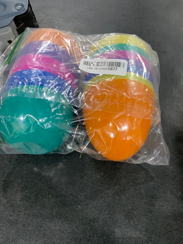 Photo 1 of 6 Inch Jumbo Filable Easter Eggs (6 Pack) Six Colorful Bright Plastic Easter Eggs, Stands Upright, Perfect for Easter Egg Hunt, Surprise Egg, Easter Hunt, Assorted Colors, 6" Giant Filable Eggs 6 Pack