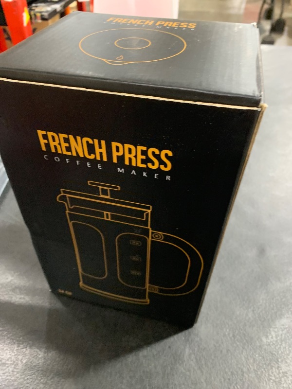 Photo 1 of BAYKA 34oz French Press Cold Brew Coffee Maker, Heat and Cold Resistant Thickened Borosilicate Glass Stainless Steel Coffee Press, Iced Coffee Pot Tea Pitcher for Kitchen Travel Camping,1 Liter,Silver
