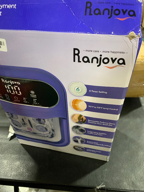 Photo 1 of Ranjova Collapsible Foot Spa Electric Rotary Massage, Foot Bath with Heat, Bubble,Temp Control, and 24 Motorized Shiatsu Massage Balls, Pedicure Foot Spa Tub for Stress Relief (Black)