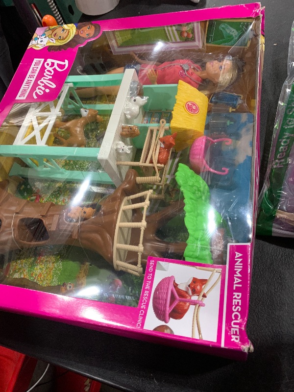 Photo 1 of Barbie Vet Doll & Playset, Animal Rescuer Theme with 8 Wildlife Figures, Treehouse, Care Station, Rope Bridge & Accessories