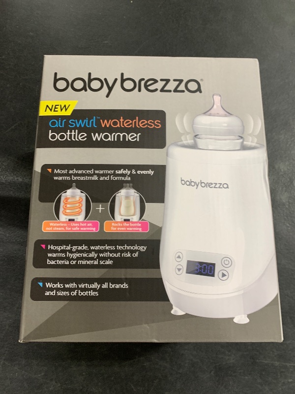 Photo 1 of Baby Brezza AirSwirl Waterless Baby Bottle Warmer - Safely Warm Breastmilk + Formula - Bottles Stay Dry + Nutrients are Protected - Works with Nearly All Bottles