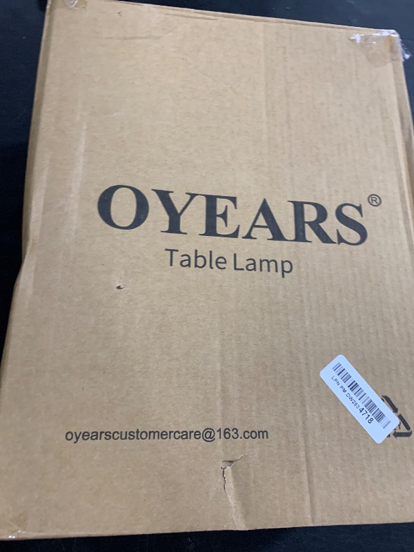 Photo 1 of OYEARS 26.5" Table Lamps Set of 2 - Bedside Lamp with USB A+C Charging Ports,Rustic,Perfect for Nightstands and Bedrooms,Black