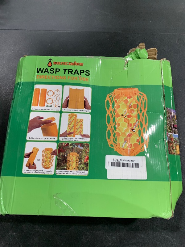 Photo 1 of Sancodee 4 Pack Upgraded Wasp Trap Outdoor Hanging, Carpenter Bee and Hornet Catcher, Reusable Yellow Jacket Trap with Bait Reservoir, Bee Killer and Wasp Catcher for Outside (Orange)