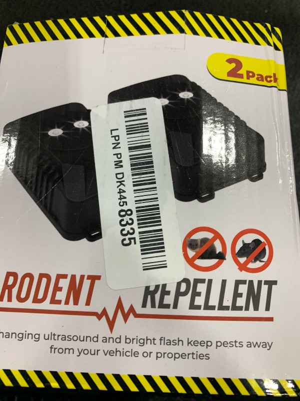 Photo 1 of BORHOOD Rodent Repeller Car Under Hood, 2 Pack Ultrasonic Mouse Repellent with Strobe Light, Plug-in Battery Powered Keep Mice Away from Cars Engines, Outdoors, Room, Indoors