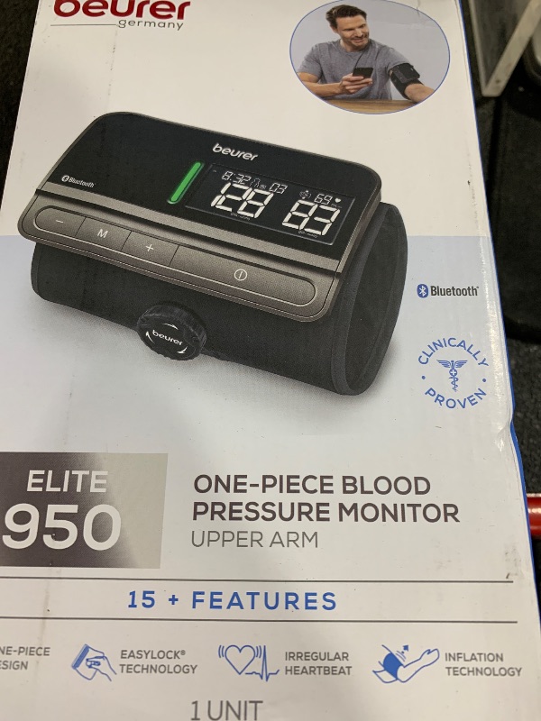 Photo 1 of Beurer BM81 easyLock Automatic Upper Arm Blood Pressure Monitor, Fully Electronic Smart Cuff Without Cables, Gentle Striction Plus Fast Measurement, Bluetooth, 240 Memory Sets