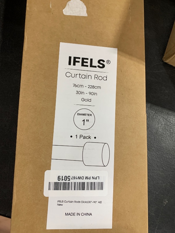 Photo 1 of IFELS Heavy Duty Curtain Rods for Windows 48 to 84 Inch, 1 Inch Gold Curtain Rods for Outdoor, Farmhouse, Bedroom, Kitchen, Living Room, Adjustable Easy Install Curtain Rods (A2,Gold,30"-90")