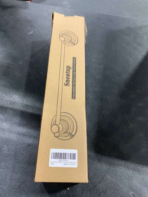 Photo 1 of Sneatup Suction Cup Extendable 17-29" Stainless Steel Towel Bar (Brushed Nickel)