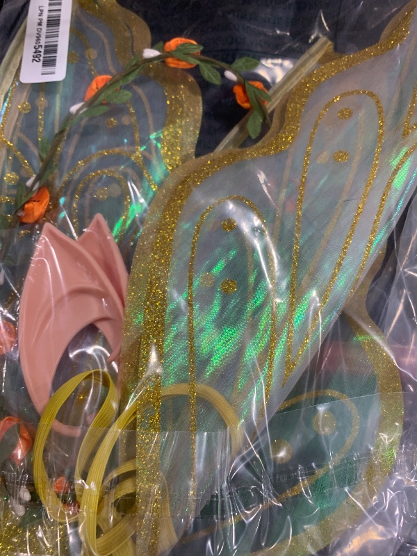 Photo 1 of caretoto Gold Fairy Wings for Adults Dress Up Sparkling Sheer Butterfly Halloween Costume Angel Wings for Women Girls1
