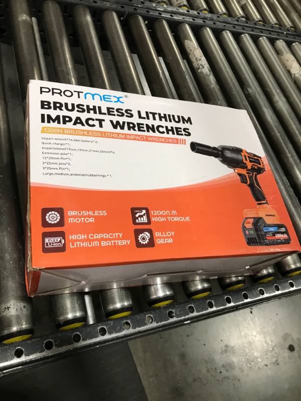 Photo 1 of Cordless Impact Wrench, 900Ft-lbs (1200N.m) 1/2" Brushless Impact Gun, 21V High Torque Power Impact Driver, 2x4.0Ah Batteries Electric Impact Motor Variable Speeds for Family Car/Pickup Truck/Mower
