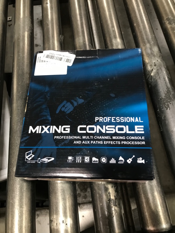 Photo 1 of Professional DJ audio mixer, 4-channel DJ mixer, Bluetooth sound mixer, supports USB/MP3/BT computer input, 48V phantom power stereo studio audio mixer suitable for DJ studio streaming recording