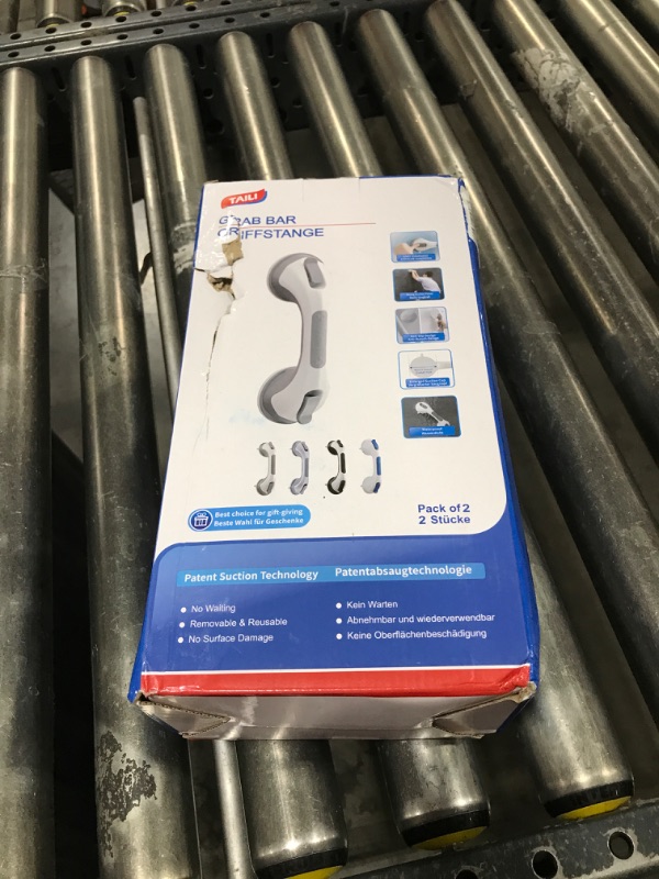 Photo 1 of TAILI Shower Handles for Elderly Suction, 2 Pack 12 Inch Shower Grab Bars for Seniors, Grab Bars for Bathtubs and Showers, No Drilling Removable Safety Shower Grip, Silver