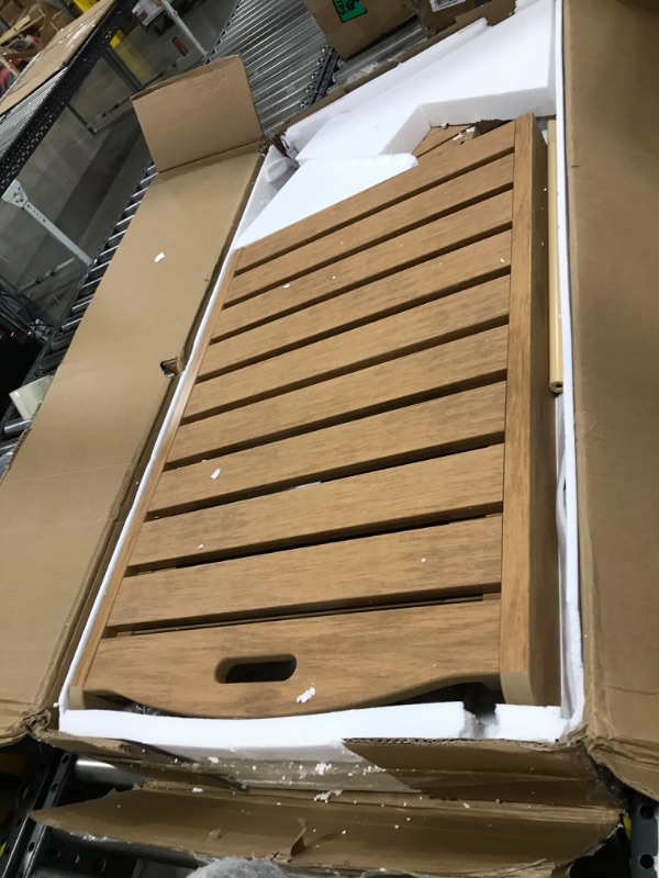 Photo 1 of Malibu Poly Reclining Outdoor Patio Chaise Lounge Chair Adjustable, Teak
