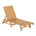 Photo 1 of Malibu Poly Reclining Outdoor Patio Chaise Lounge Chair Adjustable, Teak