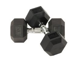 Photo 1 of BalanceFrom Rubber Hex Dumbbells, 30 lbs 3pk Black
