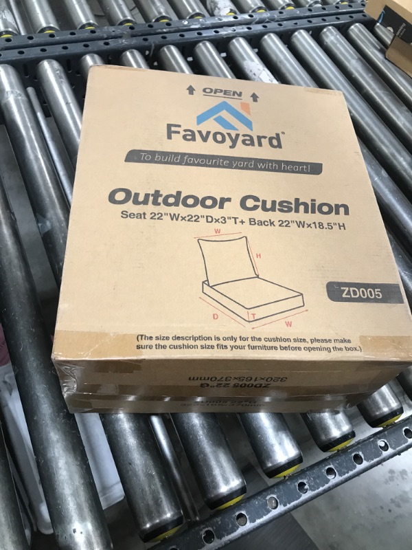 Photo 1 of Favoyard Outdoor Seat Cushion Set 22 x 22 Inch Waterproof & Fade Resistant Patio Furniture Cushions with Removable Cover Deep Seat & Back Cushion with Handle and Adjustable Straps for Chair Sofa Couch