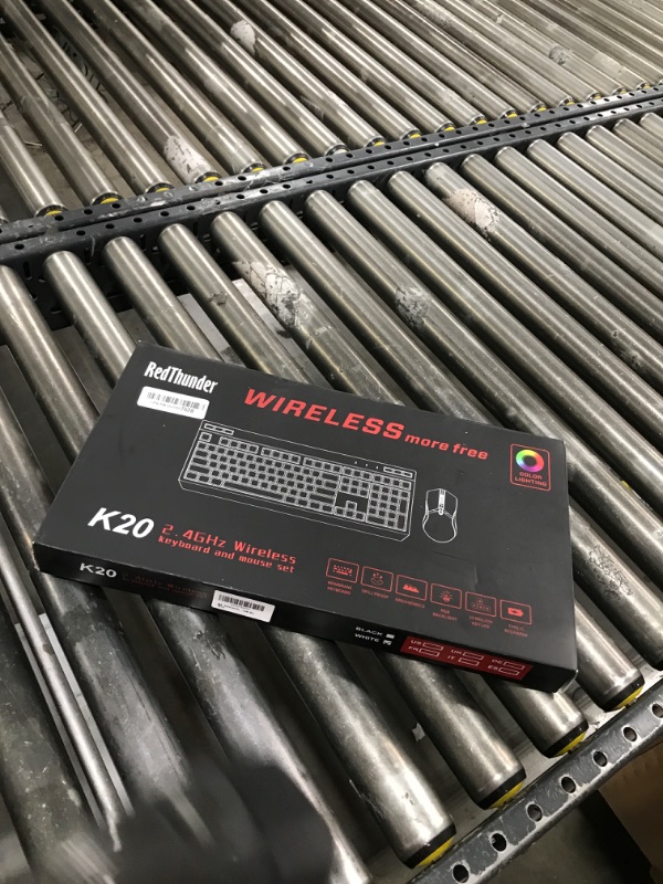 Photo 1 of RedThunder K20 Wireless Keyboard and Mouse Combo, Full Size Anti-Ghosting Keyboard with Multimedia Keys + 7D 4800DPI Optical Mice, Rechargeable RGB Gaming/Office Set for PC Laptop Mac Xbox (White)