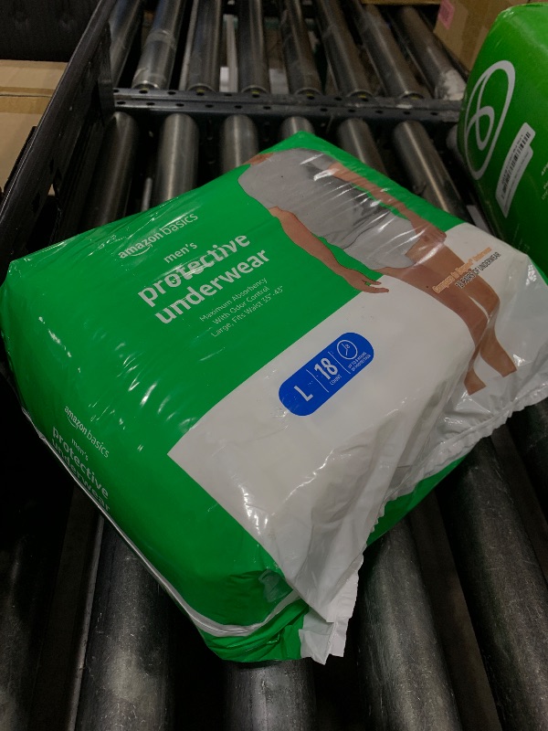 Photo 1 of Amazon Basics Incontinence Underwear for Men, Maximum Absorbency, Large, 18 Count (1 Pack)