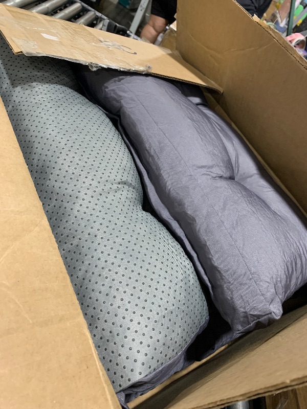 Photo 1 of Summsun Outdoor Chair Cushions Set of 4, Waterproof Back Pillow and Seat Cushion Set for Patio Furniture, Outdoor Sofa Replacement Cushions with Removable Cover, 22 x 22 Inch, GREY 