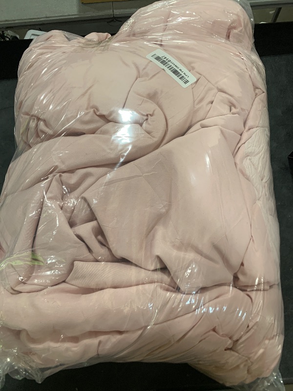 Photo 1 of DECMAY Twin/Twin XL Comforter Set 5 Pieces, Pink Twin Bedding Set for College Dorm Girls, Cationic Dyeing Bed in a Bag with Comforter, Pillow Sham, Pillowcase, Flat Sheet and Fitted Sheet