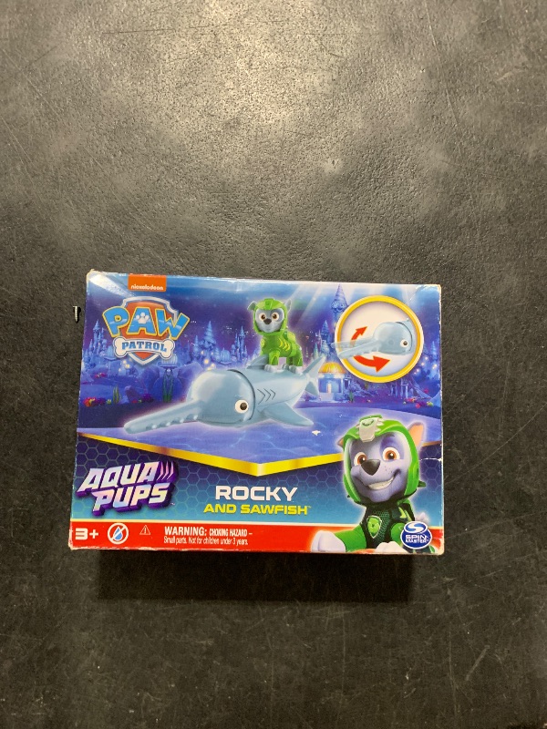 Photo 1 of Paw Patrol, Aqua Pups Rocky and Sawfish Action Figures Set, Kids Toys for Ages 3 and up