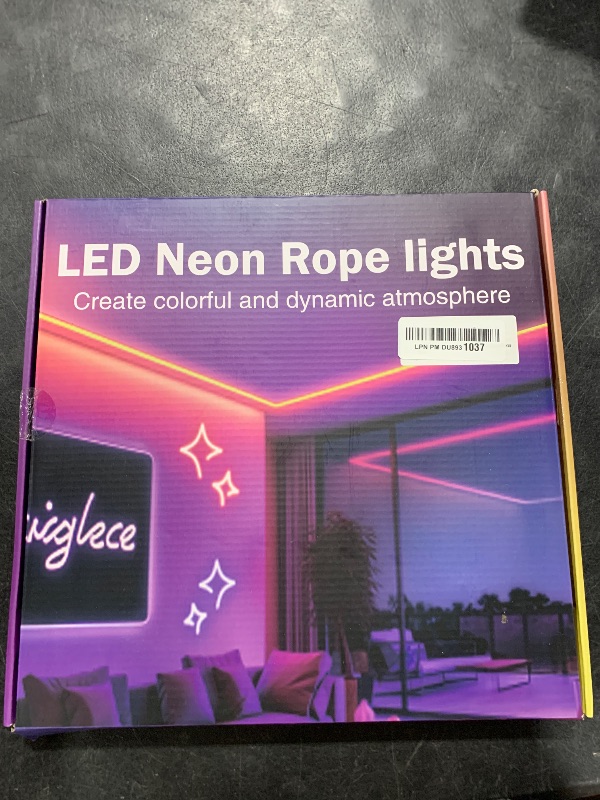 Photo 1 of Meijiajia Led Strip Lights, 32.8Ft RGB Neon Led Lights, 24V App Control Music Sync Color Changing Rope Light Work with Waterproof Flexible Rope Lights for Bedroom Indoor Decor