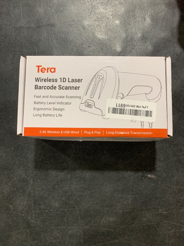 Photo 1 of Tera Barcode Scanner Wireless 1D Laser Cordless Barcode Reader with Battery Level Indicator, Versatile 2 in 1 2.4Ghz Wireless and USB 2.0 Wired