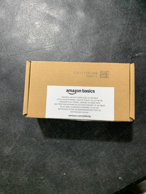 Photo 1 of Amazon Basics 60-Pack Hearing Aid Size 675 Zinc-Air Batteries, 1.45 Volt, Blue Tab, 4-Year Shelf Life, Child-Safe Package (Use Scissors to Open)