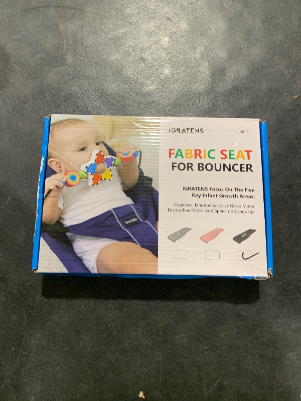 Photo 1 of iGRATENS Fabric Seat for Bouncer - Baby Bjorn Bouncer Cover Compatible with Balance Soft & Bliss Model, 100% Cotton, Skin -Friendly, Machine Washable, Black
