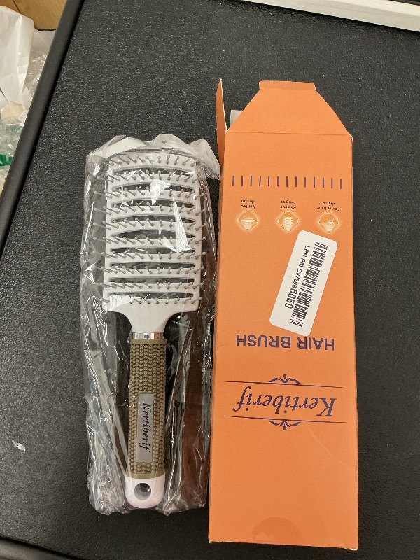 Photo 1 of Kertiberif 1 Curved Vented Detangling Brush for Wet and Dry Hair, Paddle Styling Hair Brush for Faster Blow Drying, Detangler Brush for Women Men Curly Thick Hair