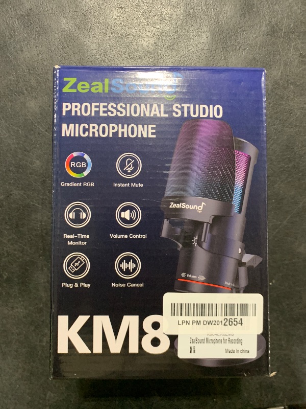 Photo 1 of ZealSound Gaming USB Microphone,Noise Cancellation Condenser mic with RGB Light,Touch Mute,Gain,Monitoring for Streaming,Podcast,Twitch,YouTube,Discord,iPhone,iPad,PC,Computer,PS4,PS5,Mac,GamerWave