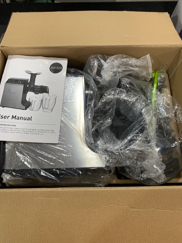 Photo 1 of WHUTO Cold Press Juicer, Masticating Juicer Machines Easy to Clean with Brush, Touch Screen Stainless Juicer Machines for Vegetable & Fruit, Juice Extractor with Quiet Motor & 2 Speed Modes, Black