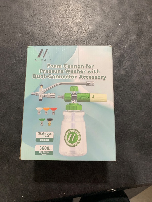 Photo 1 of M MINGLE Foam Cannon for Pressure Washer with Dual-Connector Tool - Dual Lance Pressure Washer Wand for Adjustable Soap Cannon - M22 and 1/4" Quick Connect - 3600 PSI
