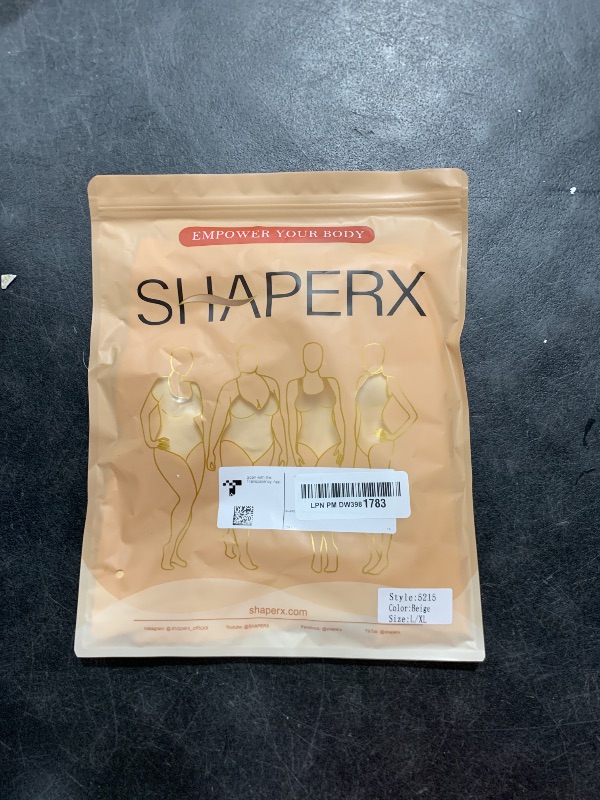 Photo 1 of SHAPERX Women's Shapewear Bodysuit Tummy Control Body Shaper Seamless Sculpting Snatched Waist Body Suit?SZ5215-Beige-L/XL