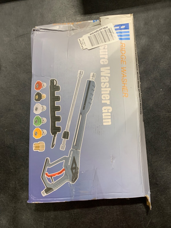 Photo 1 of RIDGE WASHER Pressure Washer Gun with Replacement Extension Wand, High Power Washer Spray Gun, M22 Fitting, 5 Nozzle Tips with Nozzle Holder, 42 Inch, 4000 PSI