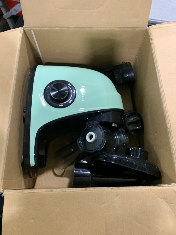 Photo 1 of Jocuu Slow Masticating Juicer with 2-Speed Modes - Cold Press Juicer Machine - Quiet Motor & Reverse Function - Easy to Clean Juicer Extractor - Juice Recipes for Fruits & Vegetables (Light Green)