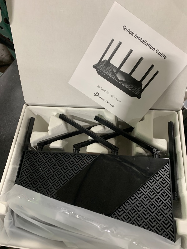 Photo 1 of TP-Link AXE5400 Tri-Band WiFi 6E Router (Archer AXE75)- Gigabit Wireless Internet Router, ax Router for Gaming, VPN Router, OneMesh, WPA3, Black