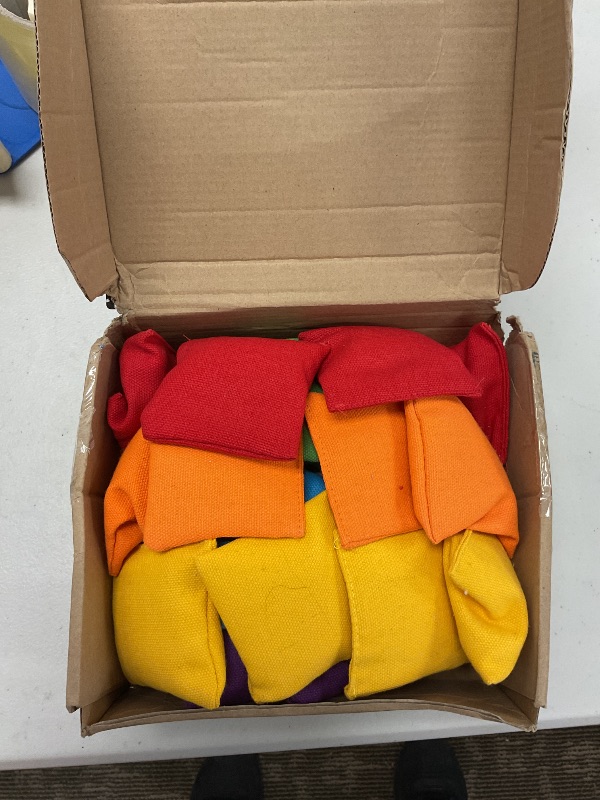 Photo 1 of 32 Pack Bean Bags Toss for Kids Cornhole Bean Bags Colorful Bean Bags for Tossing Canvas Toss Bags Hand Toy Toss Games Weights for Outdoor Yard Games, Assorted Colors (Bright Colors, 2.76 x 2.76 Inch)