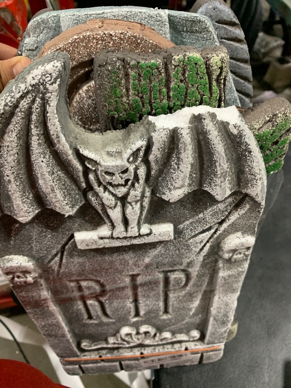 Photo 1 of 5 Pack Halloween Foam RIP Graveyard Tombstones, Halloween Gravestone Decorations for Lawn Yard Patio Halloween Party(16 inch)