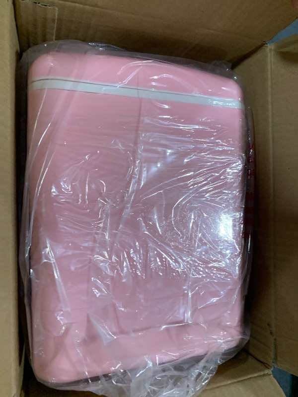 Photo 1 of CUTIEWORLD Skincare Fridge - 4L Makeup Fridge for Refrigerating Makeup, Skincare and Food, Mini Fridge for Bedroom, Office and Car, Cooler and Warmer, Beverage Cooler, Leather Pink