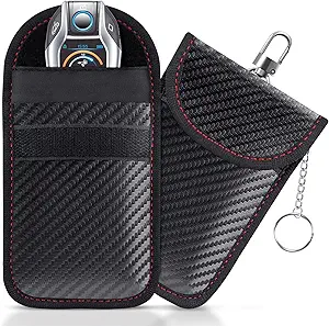 Photo 1 of Faraday Pouch for Car Keys, Faraday Bag, Car RFID Signal Blocking Holder, Key Fob Protector, Key fob cage Block Signal Anti-Theft Fob Case (2 Pack) 
