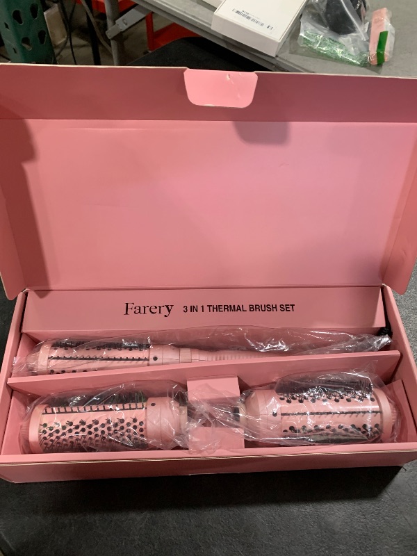 Photo 1 of Farery PRO 3-in-1 Thermal Brush Set - Adjustable Temperature, Detachable Curling Brush Heads (1.25", 1.5", 1.77"), Dual MCH, 20s Fast Heating for Quick Volume & Effortless Curls, Rose Pink