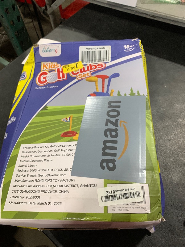 Photo 1 of Liberry Toddler Golf Set with Putting Mat for 2 3 4 5 Years Old Boys Girls, Upgraded Kids Golf Cart with Unique Shoulder Strap Design, Indoor and Outdoor Golf Toys
