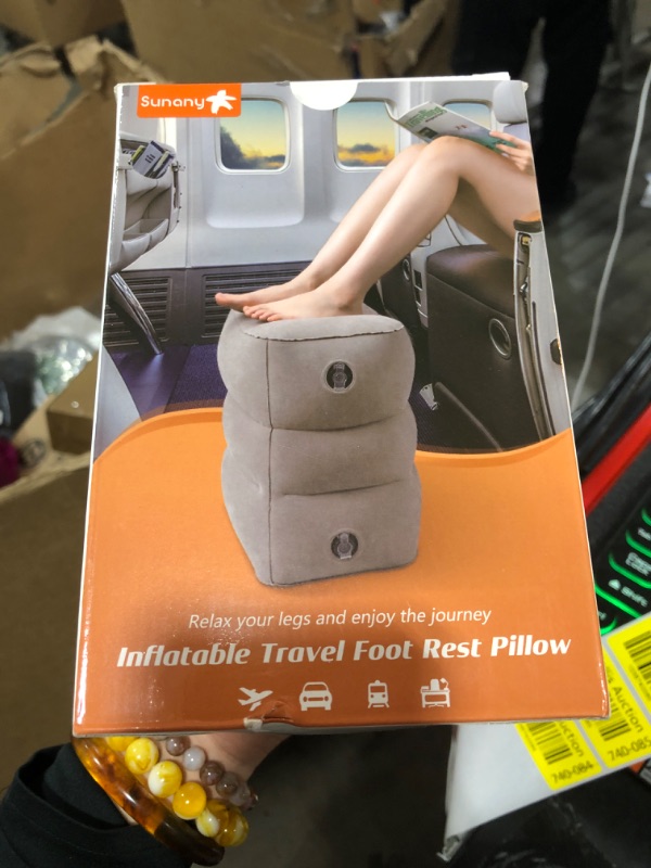 Photo 1 of Sunany Inflatable Foot Rest Pillow , Adults Airplane Travel Pillow-Adjustable Height Cushions,for Kids to Sleep While Traveling,Suitable for Office, Home and Any Travel?Black?