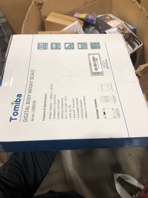 Photo 1 of TOMIBA 550 Pounds Bathroom Scale High Precision Digital Body Weight with Step-On Technology and Easy-to-Read Backlit LCD