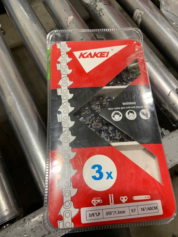 Photo 1 of KAKEI Echo Chainsaw Chain 16 Inch 3/8" LP Pitch .050" Gauge 57 Drive Links- 91PX57CQ/ 91VG57CQ Fits Echo CS-3510/352/3400/400, Worx WG300,WG303 - S57 (3 Chains)