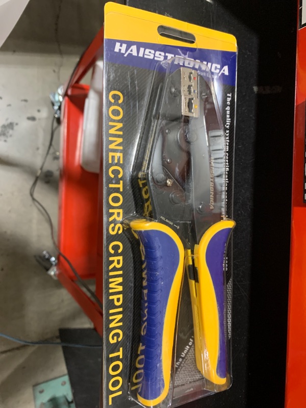 Photo 1 of haisstronica Crimping Tool for Insulated Electrical Wire Connectors-AWG 22-10 Ratchet Crimper Tools-Racheting Wire Crimping Tools-Available for Insulated Connectors and Wire Terminal HS-9327