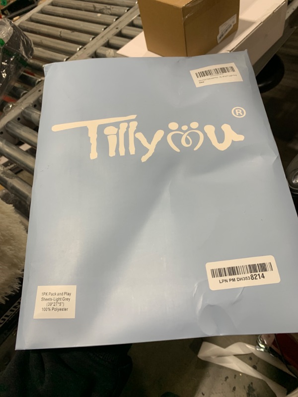 Photo 1 of TILLYOU Pack and Play Sheets Pad - Waterproof Play Yard Playpen Sheets Pad, Soft Quilted Sheets with 1''-3'' Deep Pocket, Breathable and Fluffy, 39"x27",Light Grey
